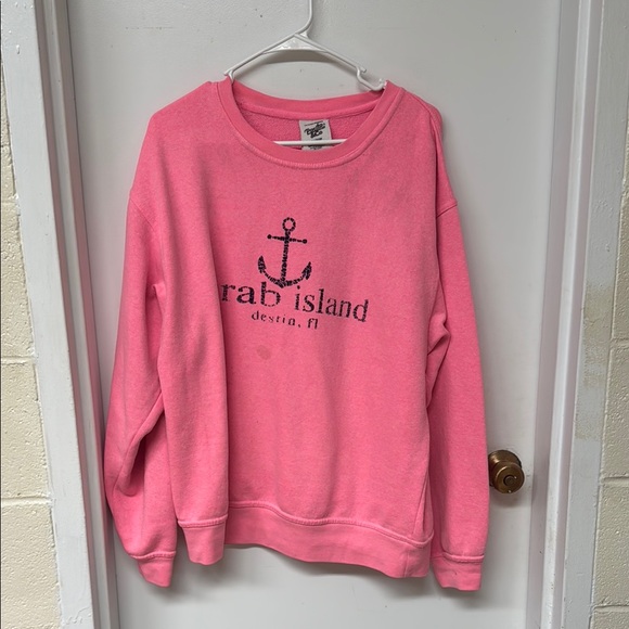 Crab Island Pink Sweatshirt - Picture 1 of 4